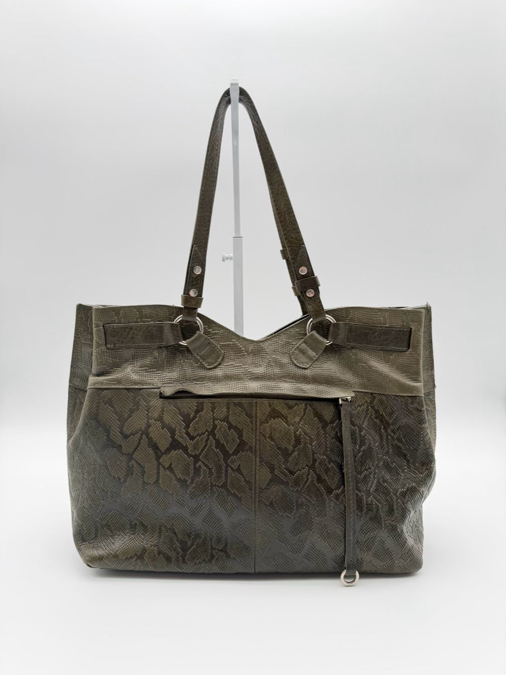 VELEZ Green Leather Embossed Purse