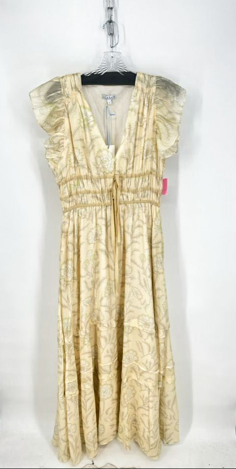 LULA KATE Size L Yellow Print Floral Dress NWT