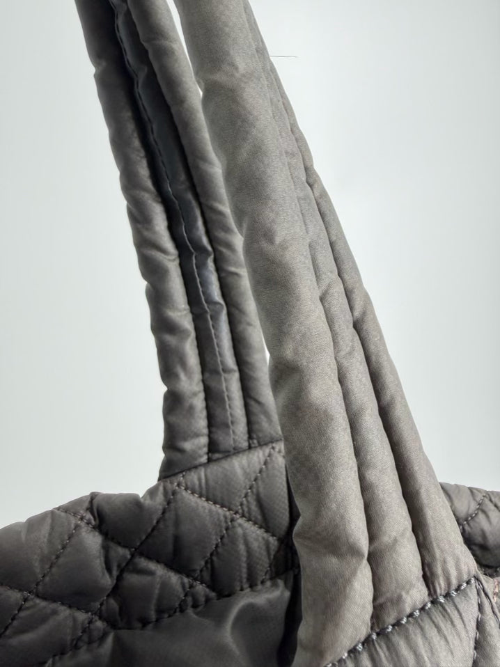 MZ WALLACE Gray Nylon Quilted Tote Bag