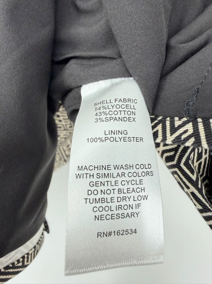 EMILY MCCARTHY Poppy Wmn's Size XS Black & Taupe Half Zip Short Sleeve Pullover NWT