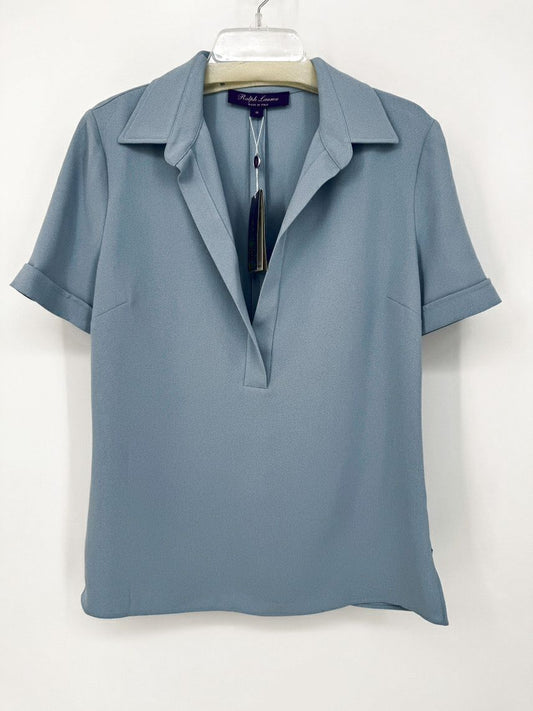 RALPH LAUREN PURPLE LABEL Size 10 Powder Blue Knit Top NWT