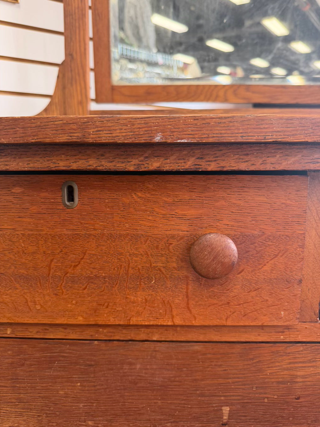 VINTAGE Light Oak Dresser w/ Mirror