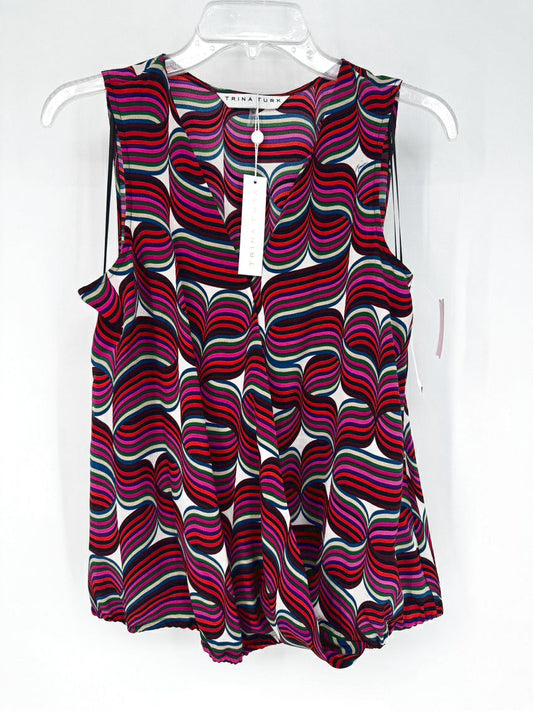 TRINA TURK Size M Fuchsia Print Sleeveless Top NWT