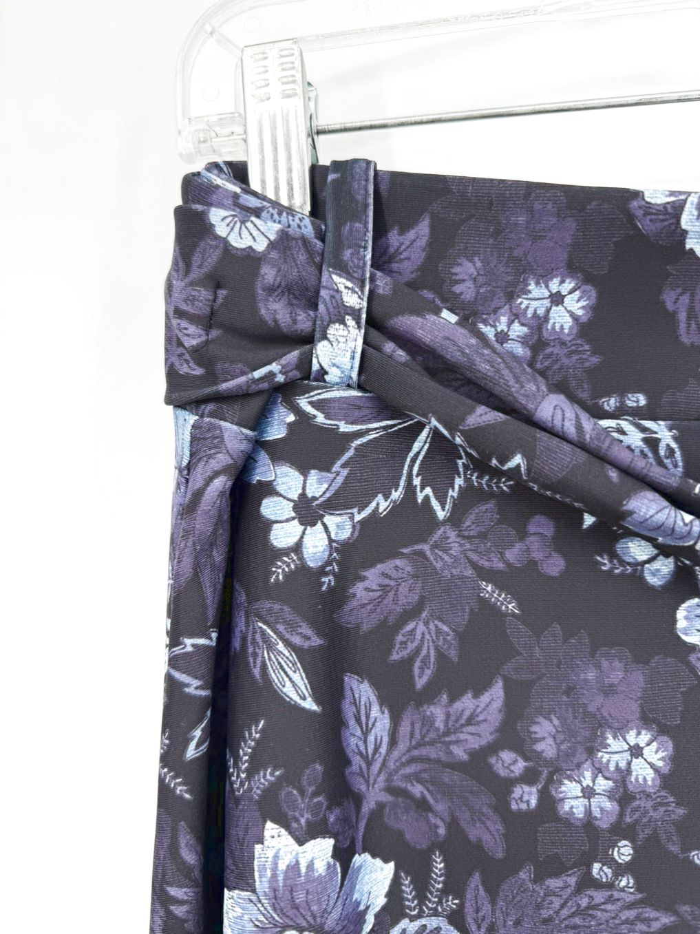 SMITH & QUINN Bennett Wmn's Size L Purple & Black Belted Floral Maxi-Skirt NWT