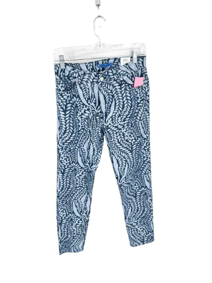 J MCLAUGHLIN Size 4 Navy & Blue Print Pants NWT