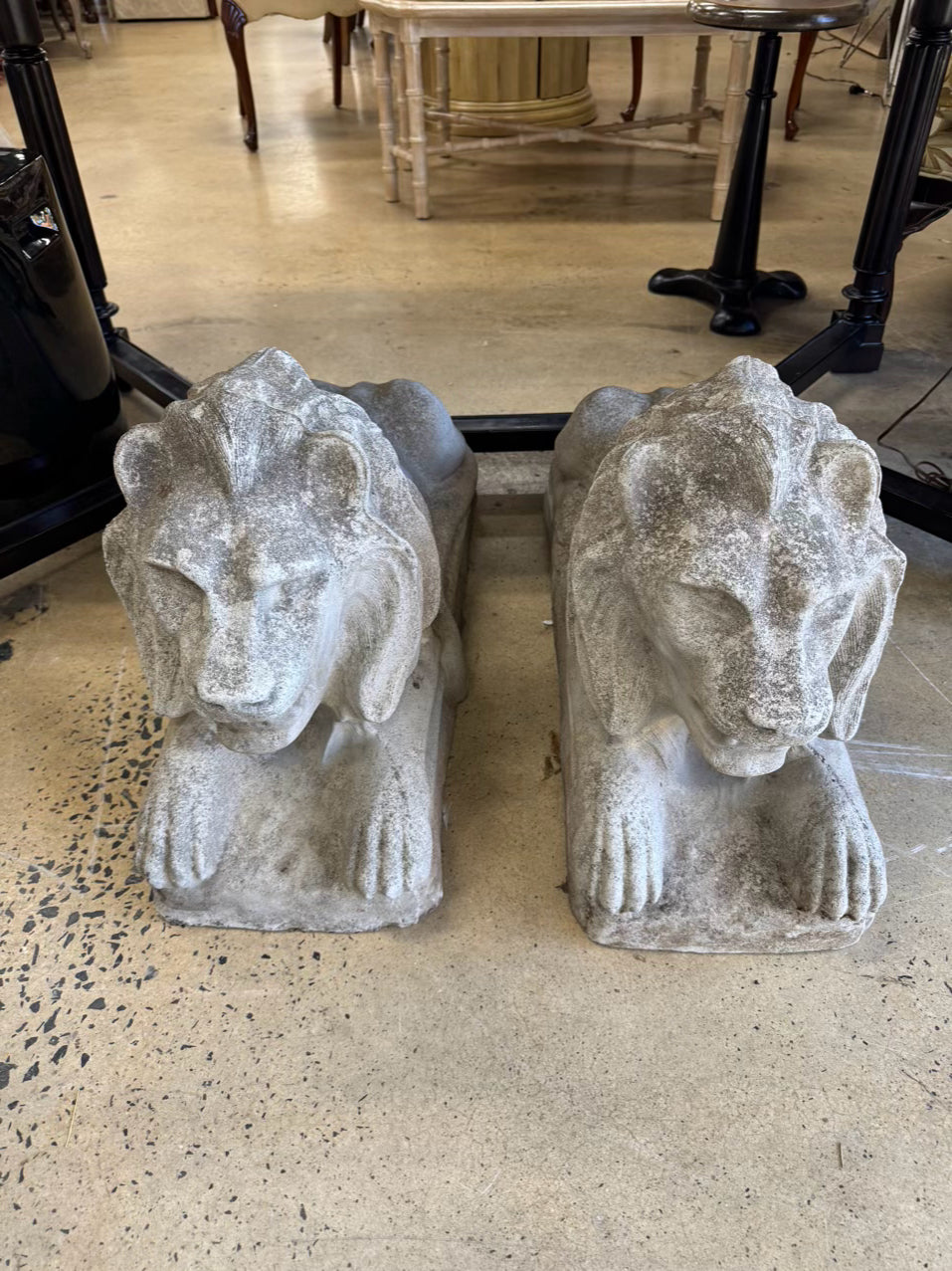 Gray Concrete Pair of Lions