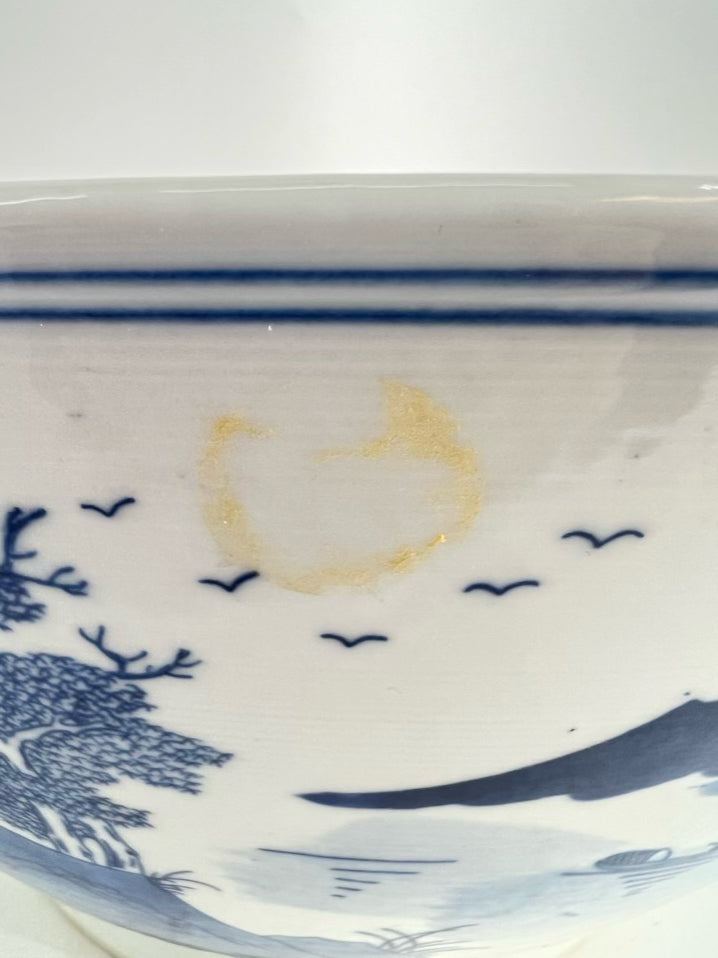 CHINESE EXPORT Blue & White Porcelain Canton Blue Bowl