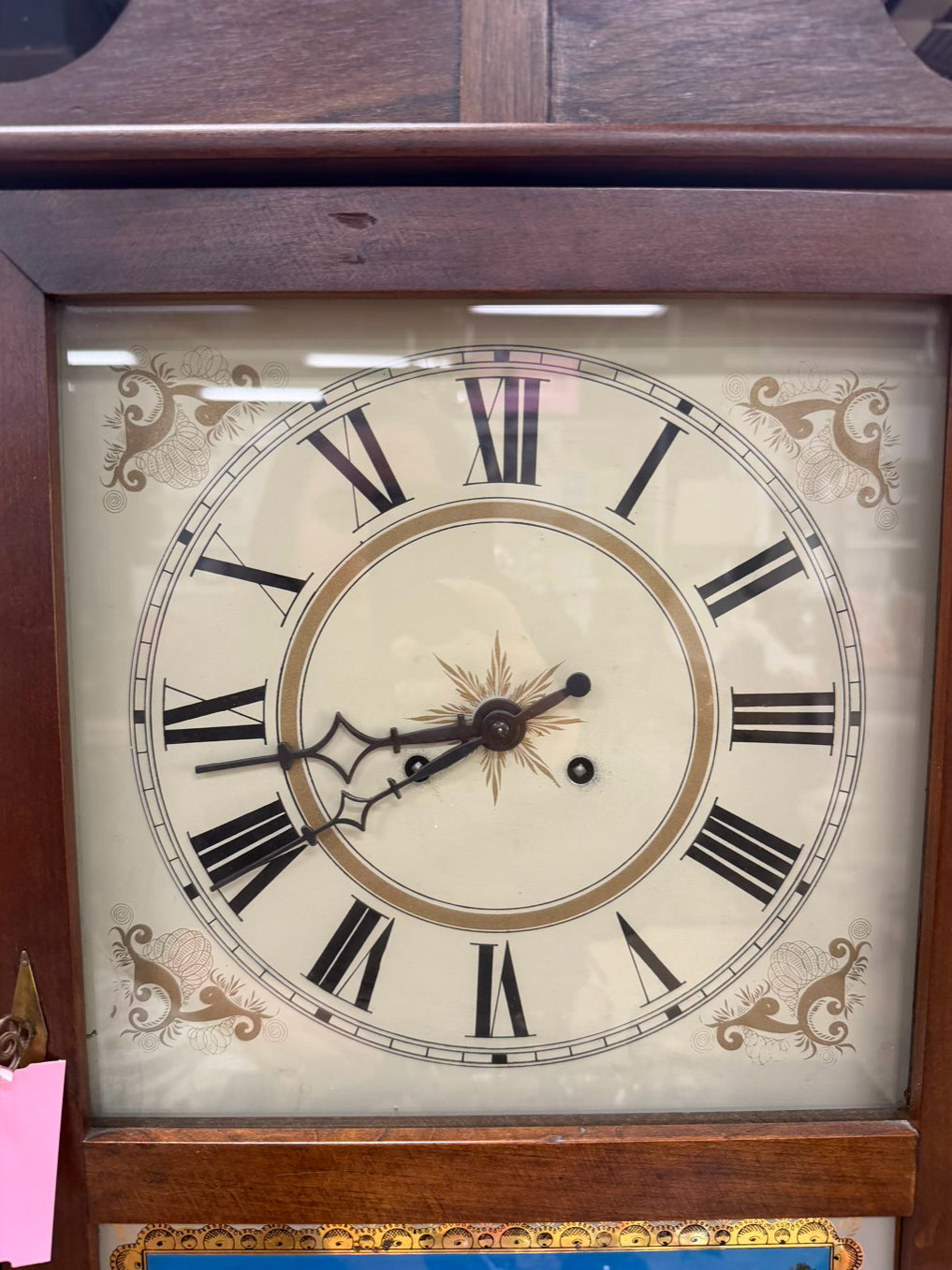 ELI TERRY REPRODUCTION Wood Pillar and Scroll Mantel Clock