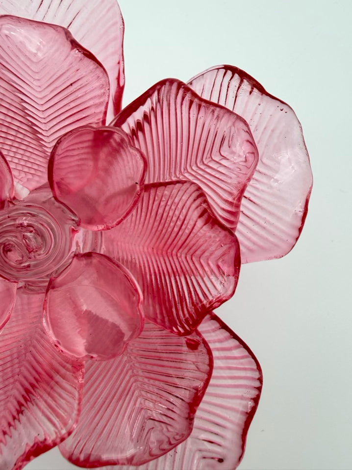 WATERFORD Pink Crystal Flower Paperweight