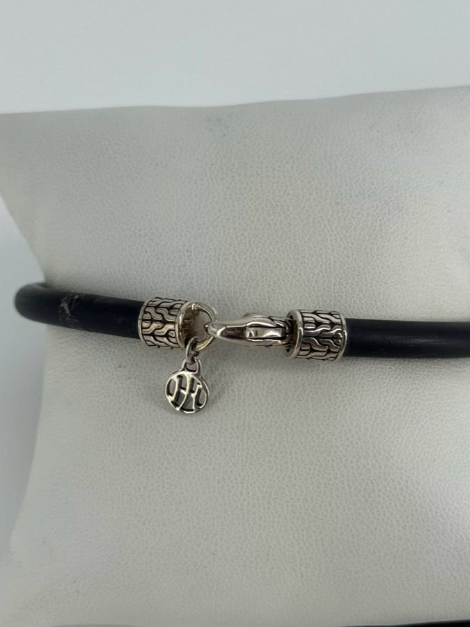 JOHN HARDY STERLING SILVER Black Cord Bracelet NWT