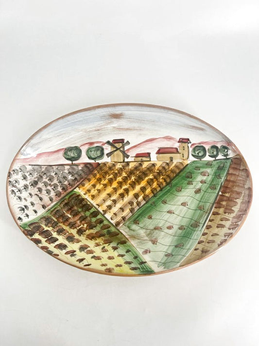 VIETRI Multi Color Pottery Tuscan Scene Platter