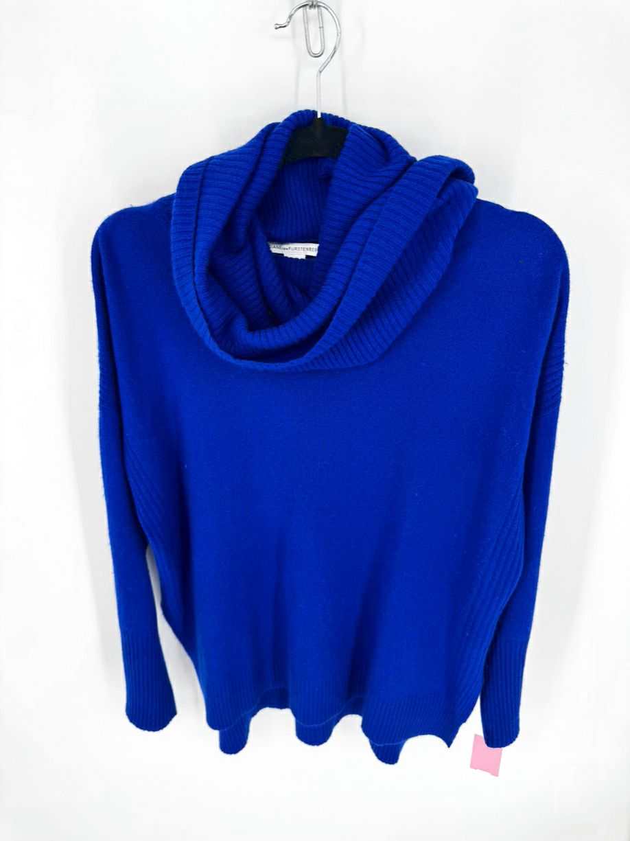 DIANE VON FURSTENBERG Size M Cobalt Cashmere Cowl Neck Sweater