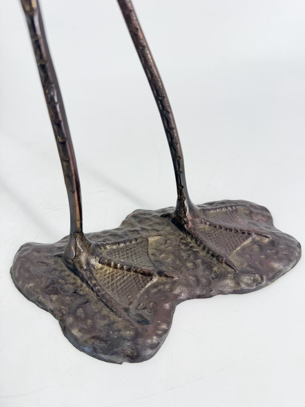 Gray Metal Pair Of Herons Figures