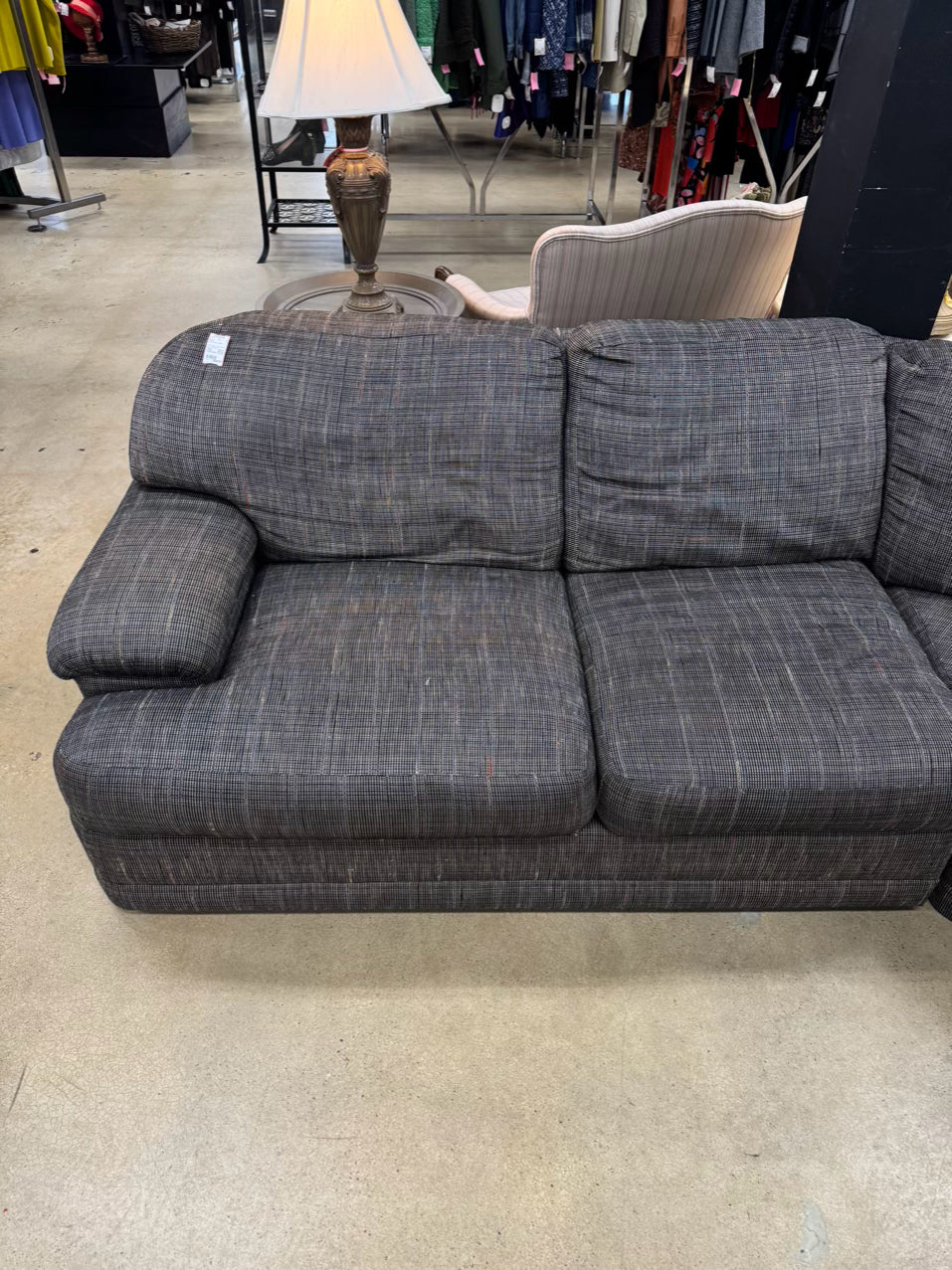 PRESTIGE Gray Tweed Sectional Sofa