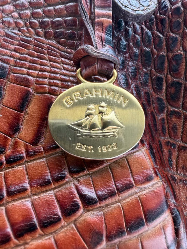 BRAHMIN Almond Leather Embossed Purse