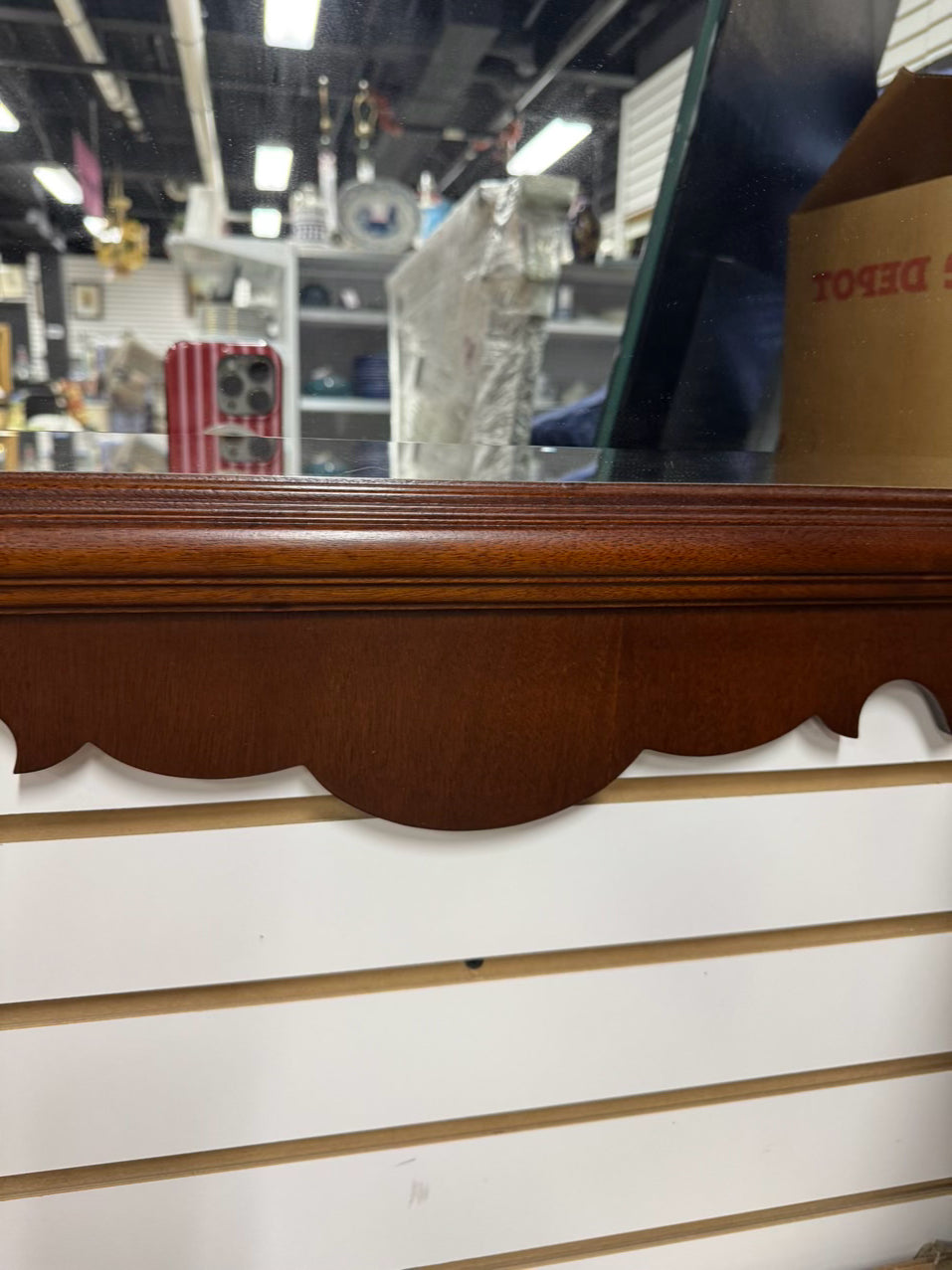 VINTAGE Wood Chippendale Beveled Mirror