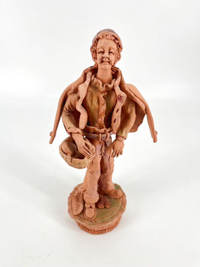 SIGNED Orange Terra Cotta A. Miguel Figure