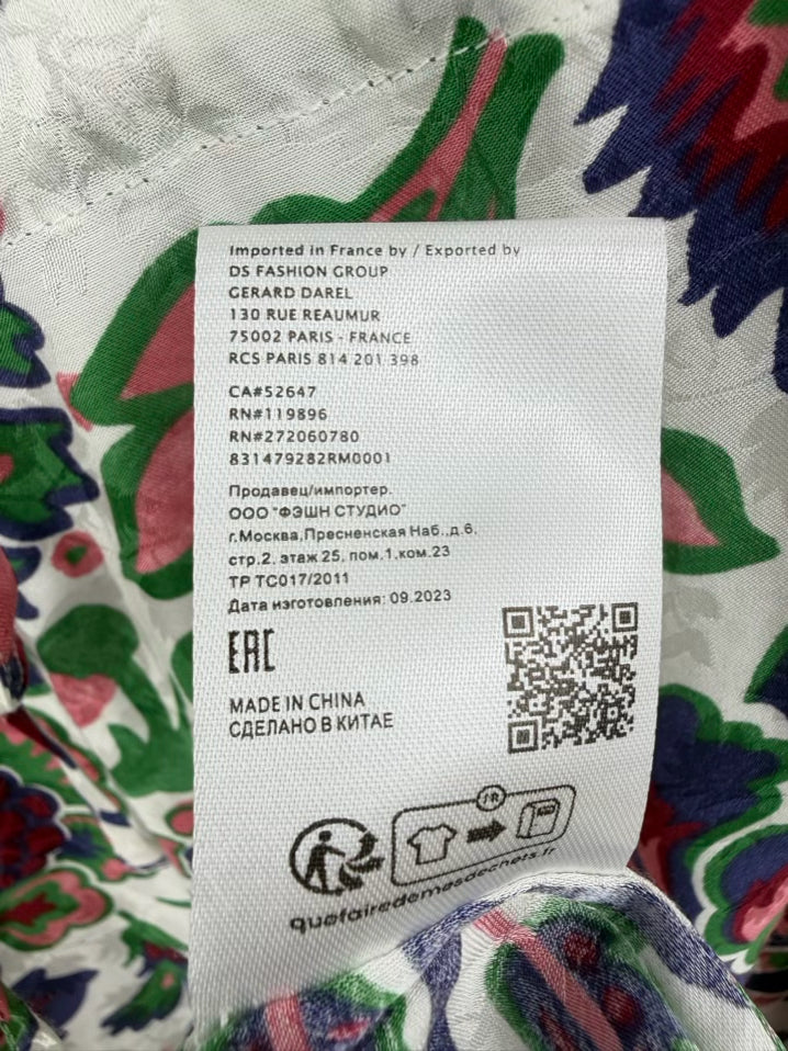 GERARD DAREL Size 42 Violet & Green Print Floral Maxi-Dress