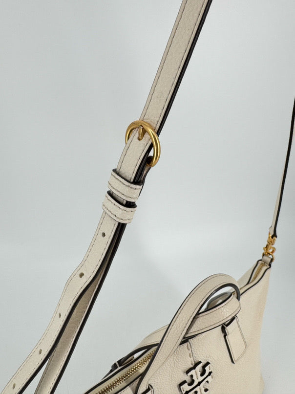 TORY BURCH Cream Leather Purse