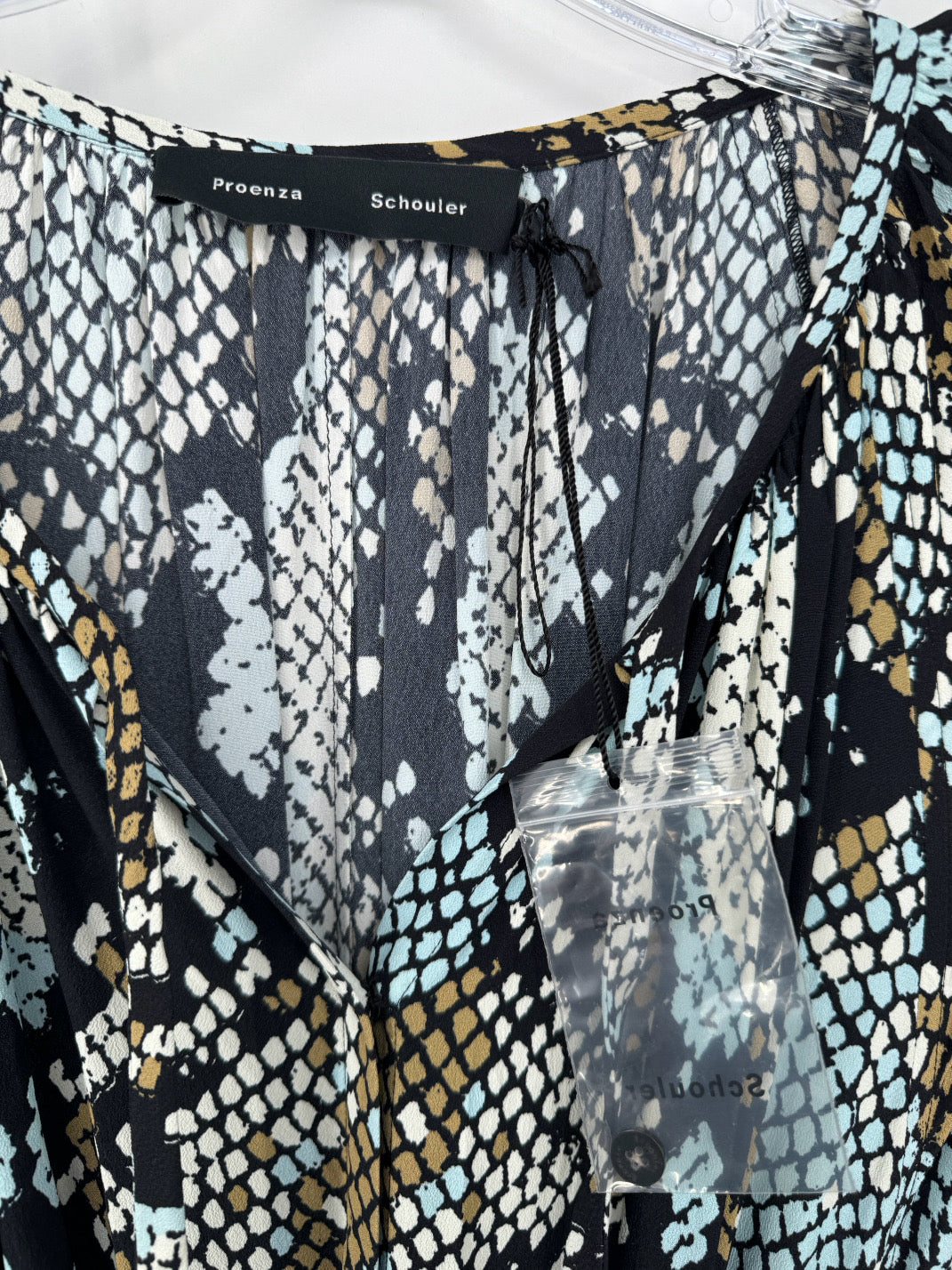 PROENZA SCHOULER Size 10 Black & Blue Snake Print Dress