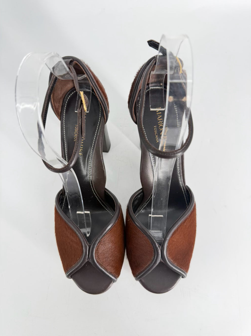 MARION PARKE Size 39 Chocolate Leather Heels