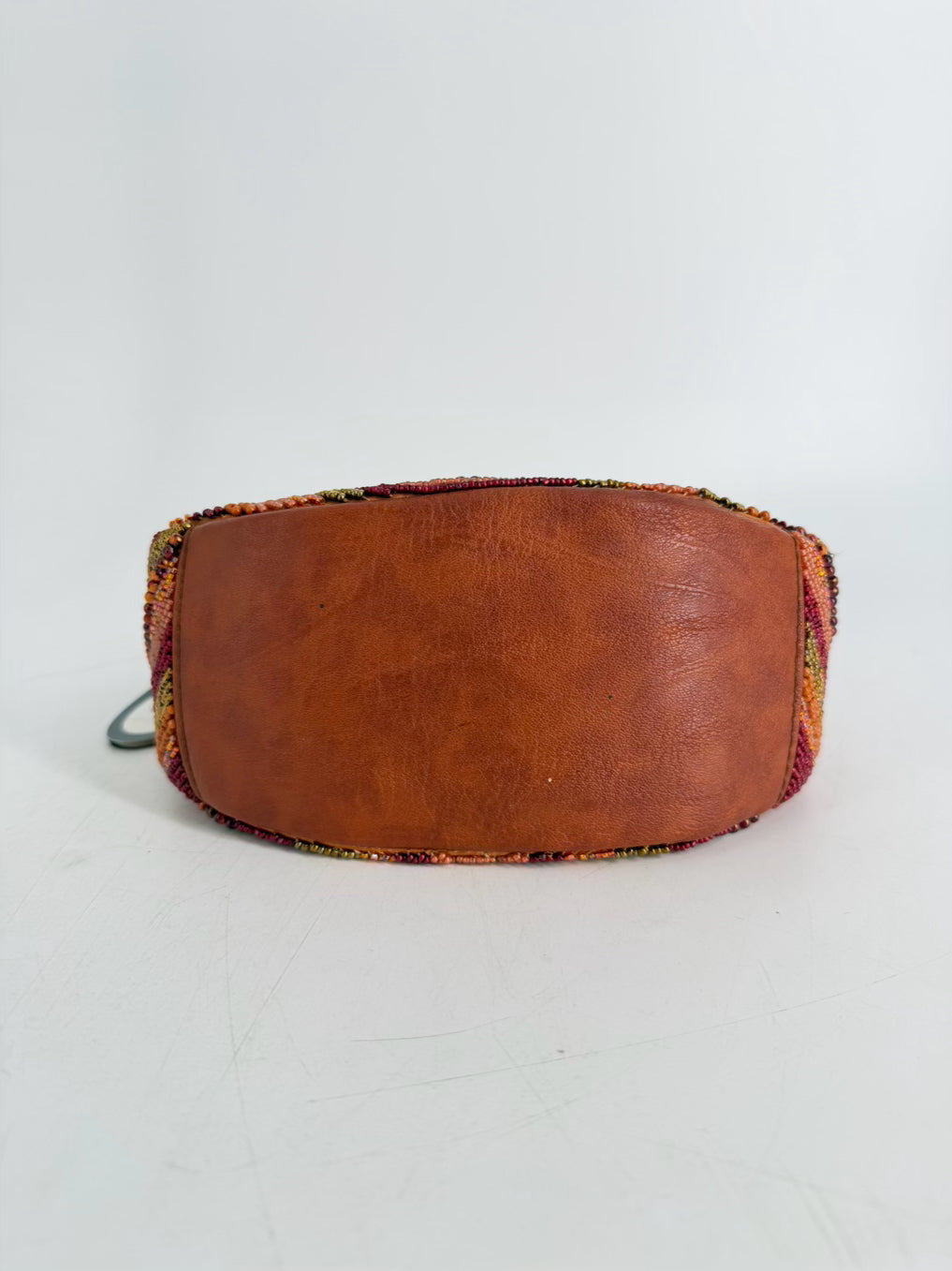 MARY FRANCES Orange Tandoori Spice Leather & Beaded Purse NWT