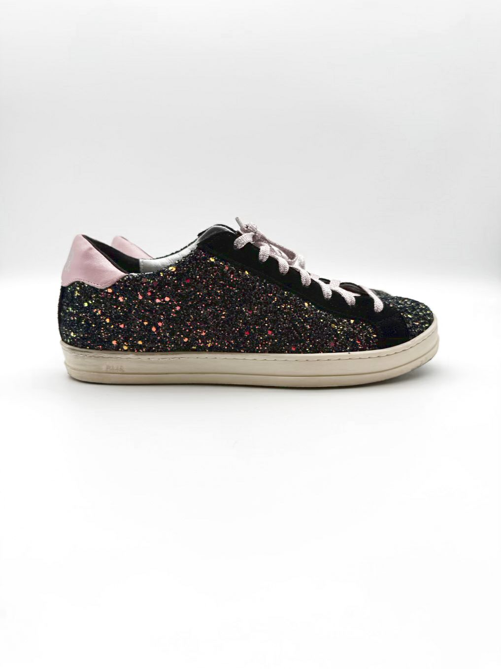 P448 WMNS Size 38 Black Sparkle Sneakers