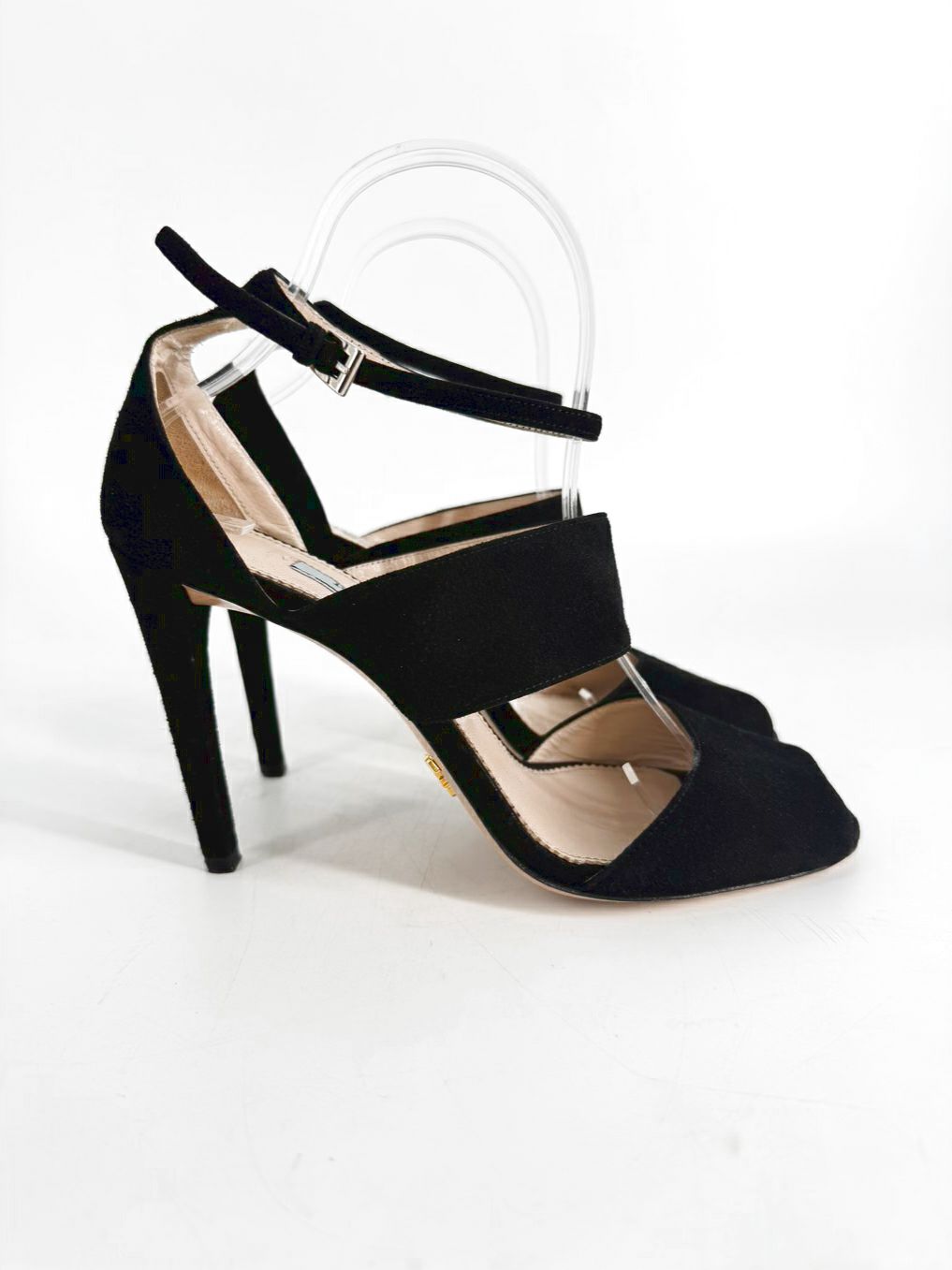 PRADA Size 39 Black Suede Heels