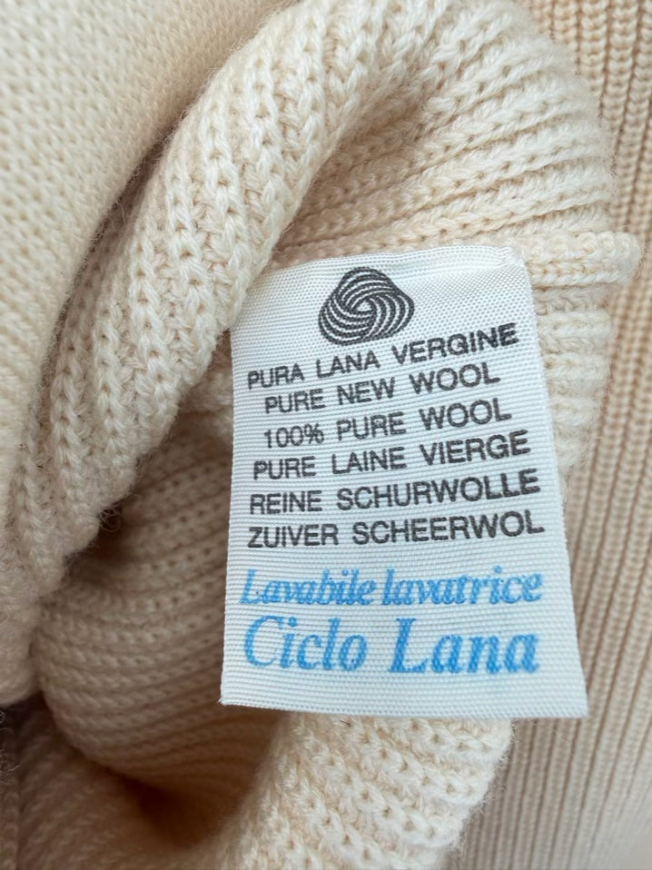 VINTAGE CARROLL AND COMPANY Men's Size XL Butter Wool Zip Up Cardigan