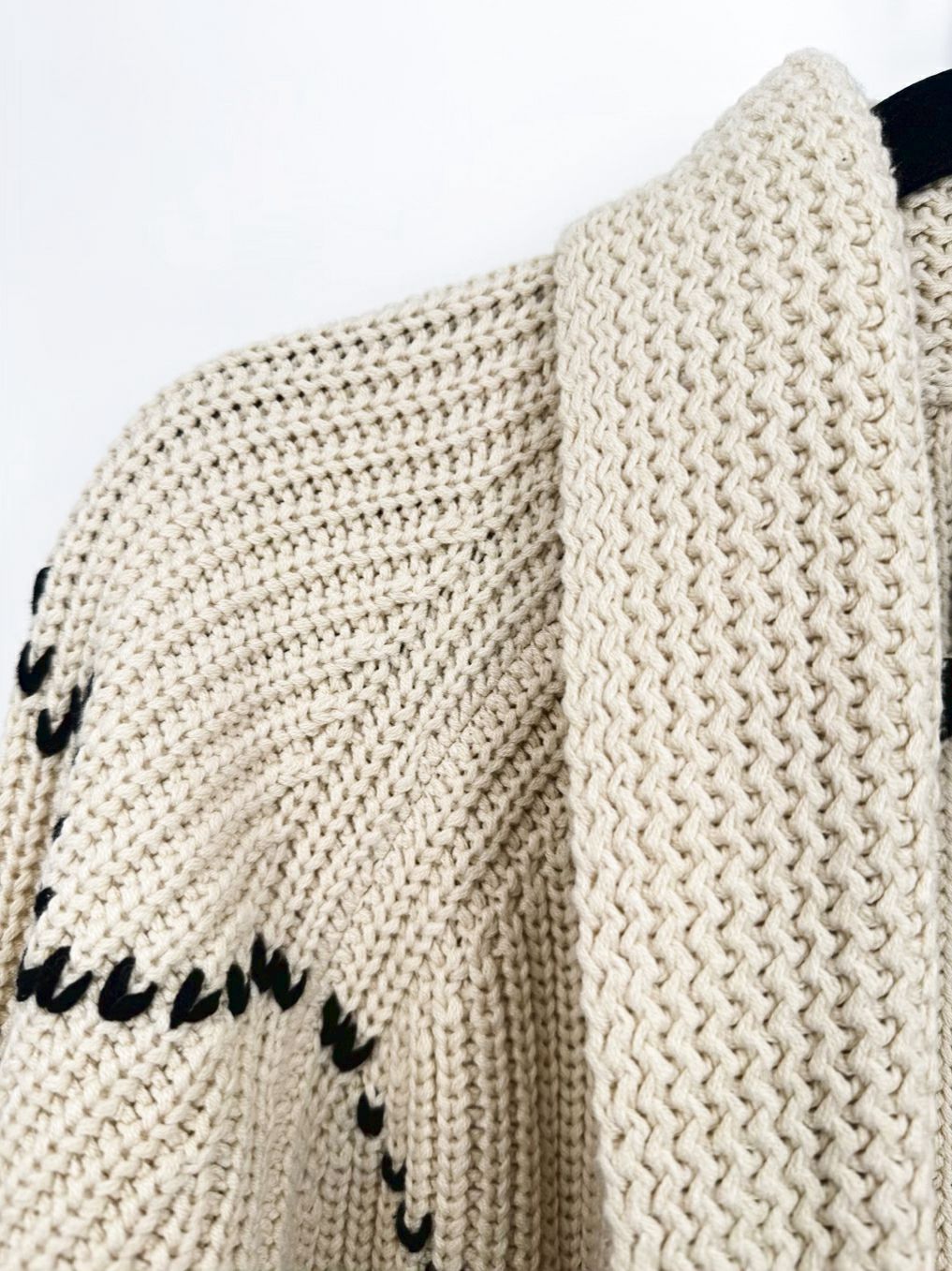 THE GREAT Horse Lodge Wmn's Size M Beige Knit Shawl Collar Cardigan