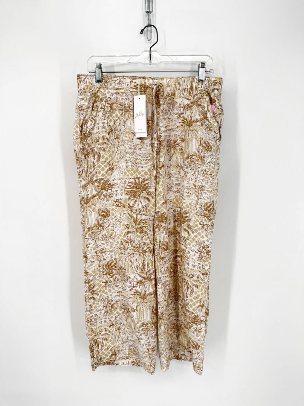 LILLY PULITZER Size M Tan Linen Pants NWT
