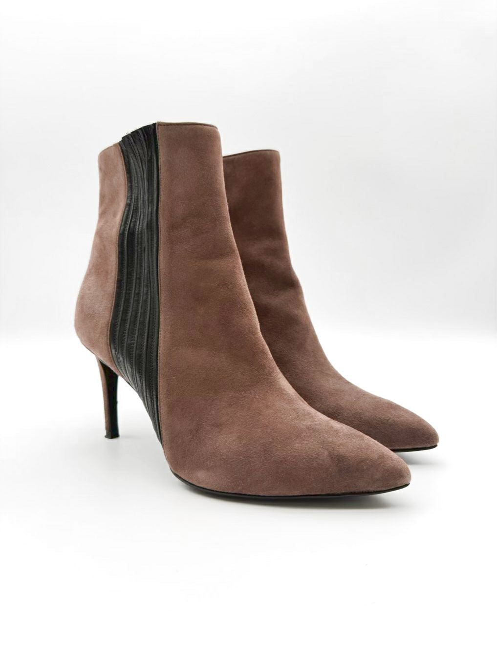 BARBARA BUI WMNS Size 38.5 Taupe Leather Booties