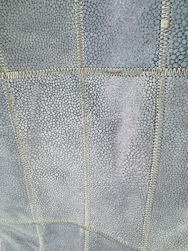 ECCO Powder Blue Iridescent Leather Patchwork Tote Bag
