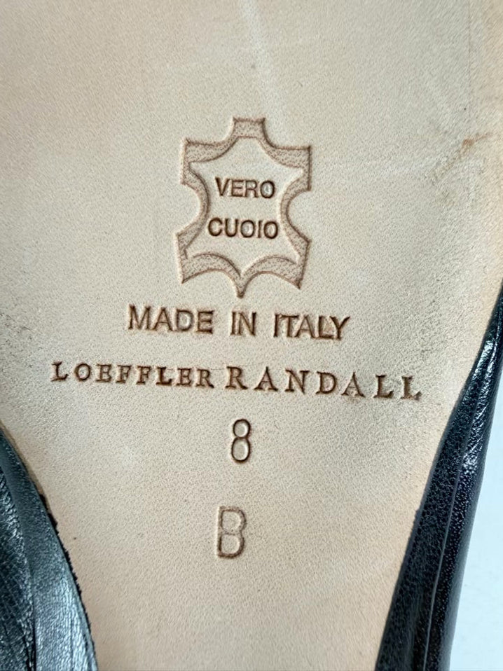 LOEFFLER RANDALL Size 8 Black Leather Flats