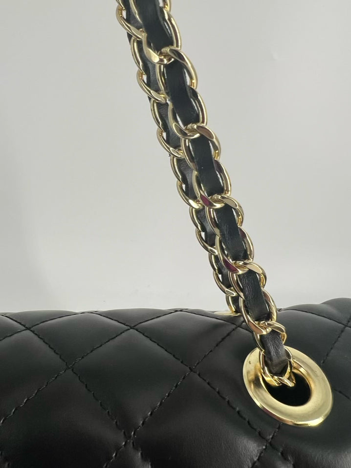 BORSE IN PELLE Black Leather Quilted Purse