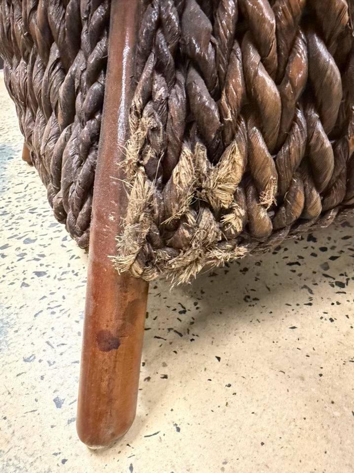Brown Rattan Woven Outdoor Chair w/ Cushion