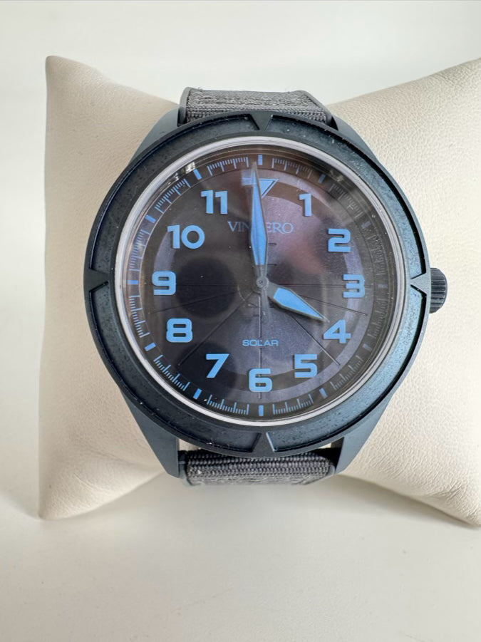 VINCERO Blue Titanium & Sapphire Crystal Stratos Solar Movement Watch