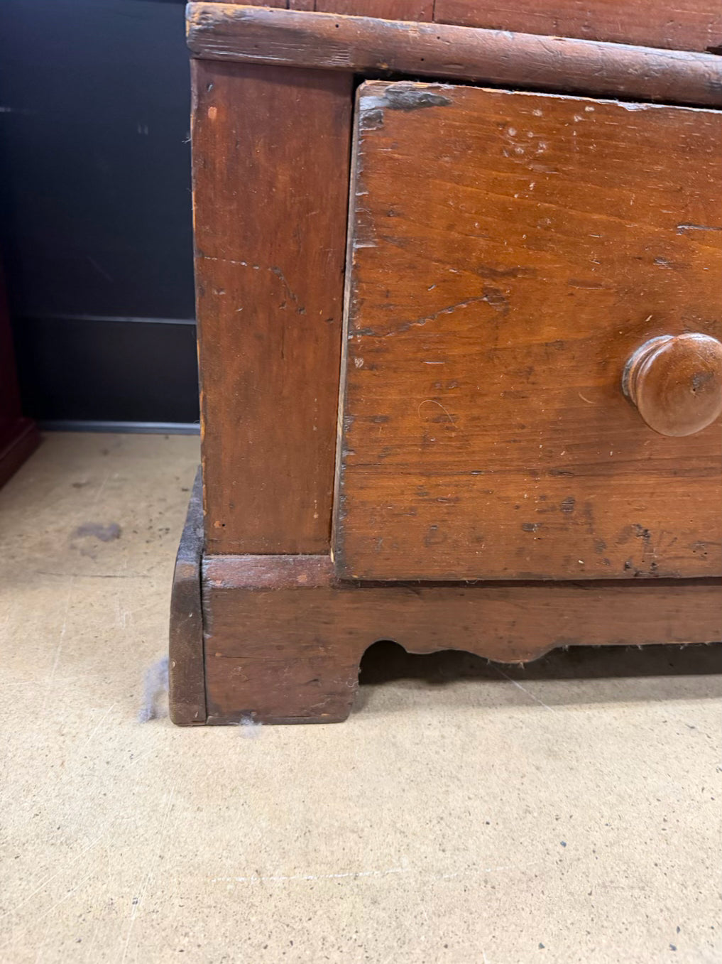 ANTIQUE Primitive Wood Wardrobe w/ Drawer
