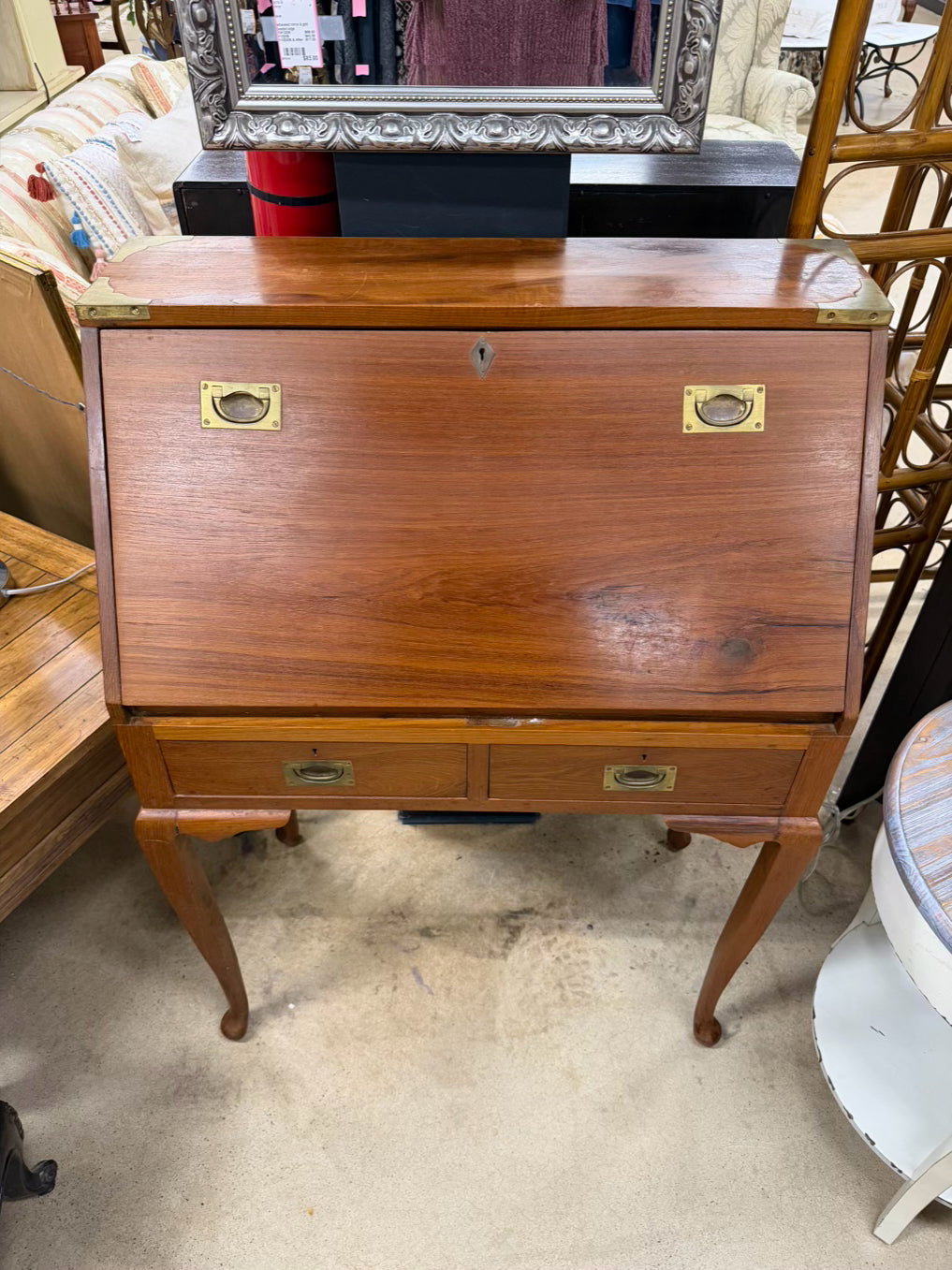 Wood Slant Top Desk w/ Drawers
