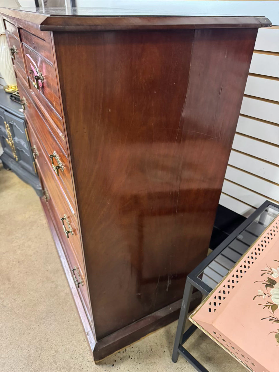 ANTIQUE Wood 5-Drawer Chest