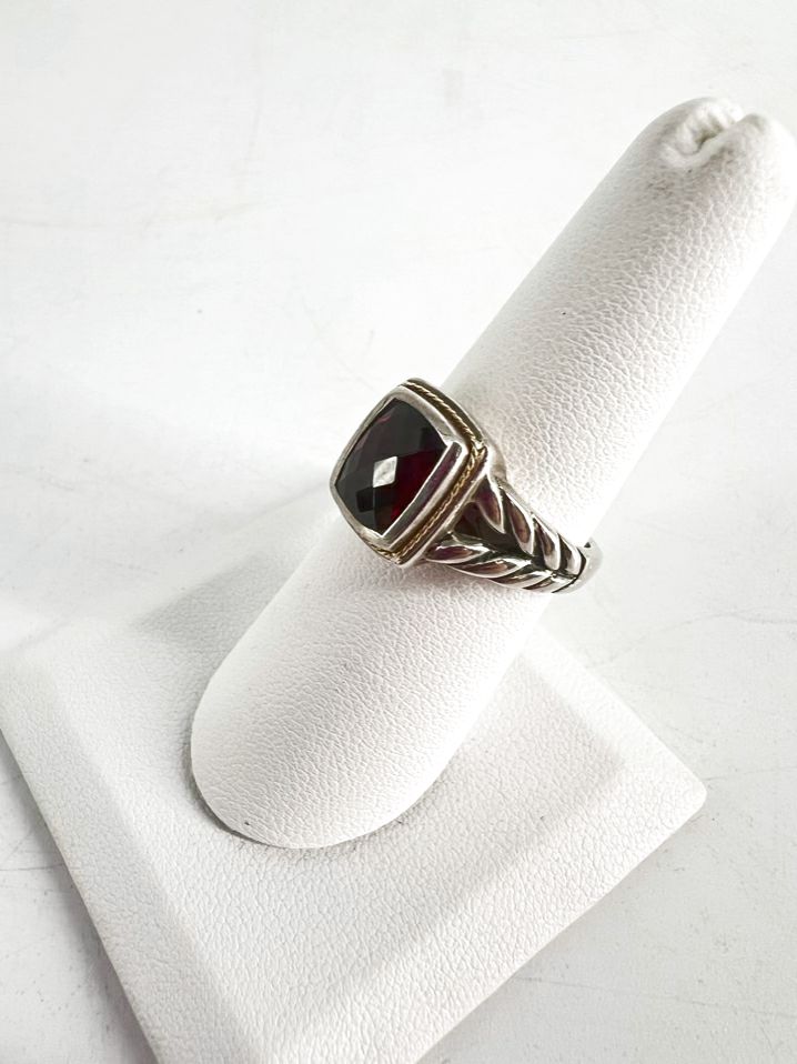 EFFY Sterling Silver Red Stone 18K Ring