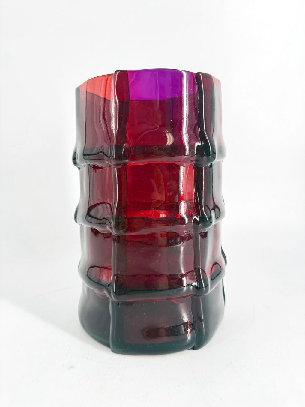 ENZO MARI Red Resin Bamboo Vase