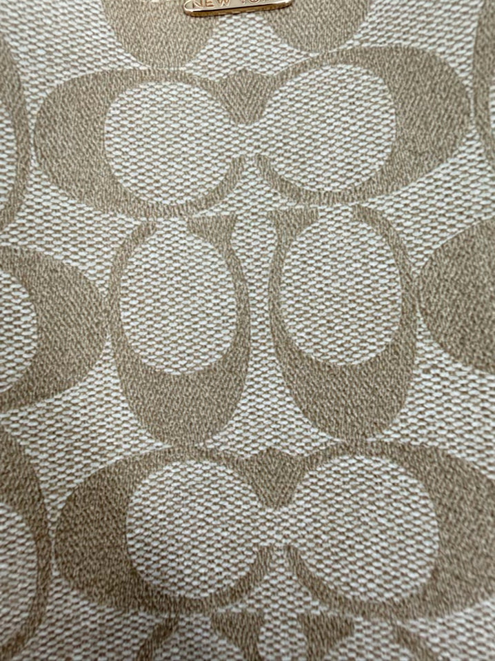 COACH Beige Coated Canvas Monogram Purse
