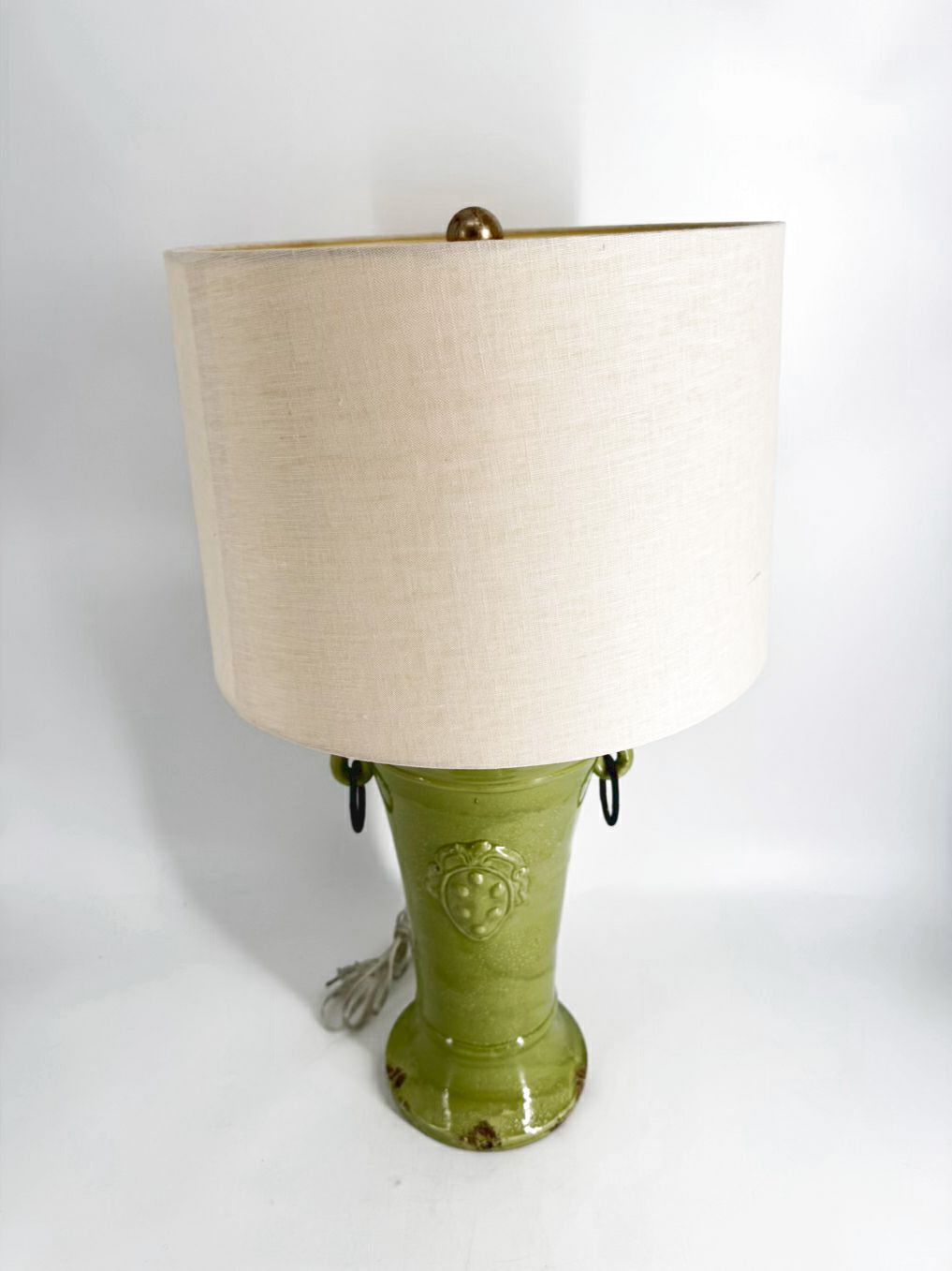 Green Ceramic Lamp w/ Handles