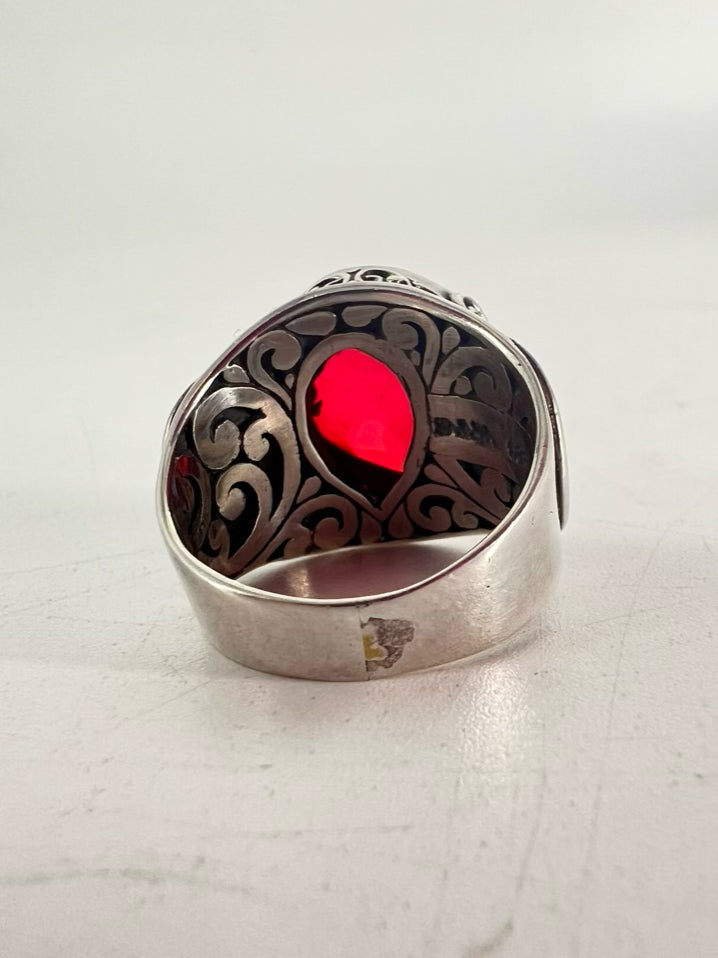 Sterling Silver Purple Stone Sarda Bali Ring