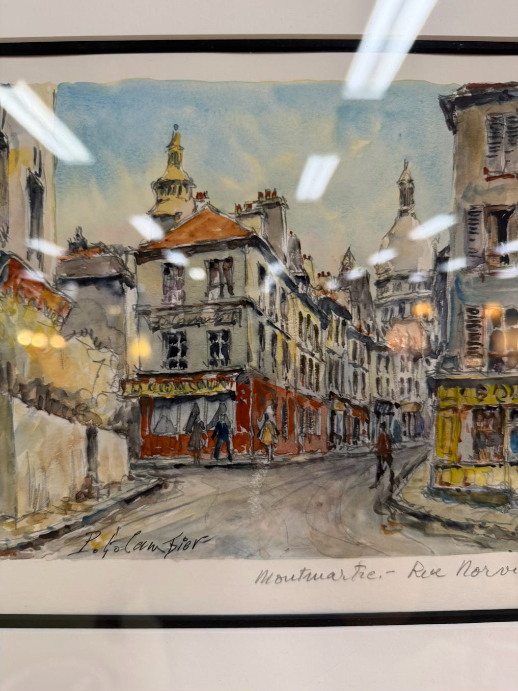 Montmartre-Rue Norvin Vinci Paper Framed Watercolor Print