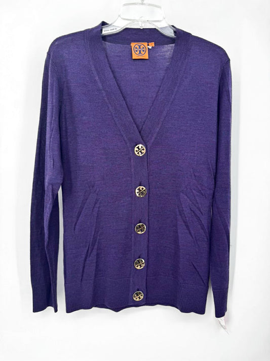 TORY BURCH Size M Violet Merino Wool Cardigan