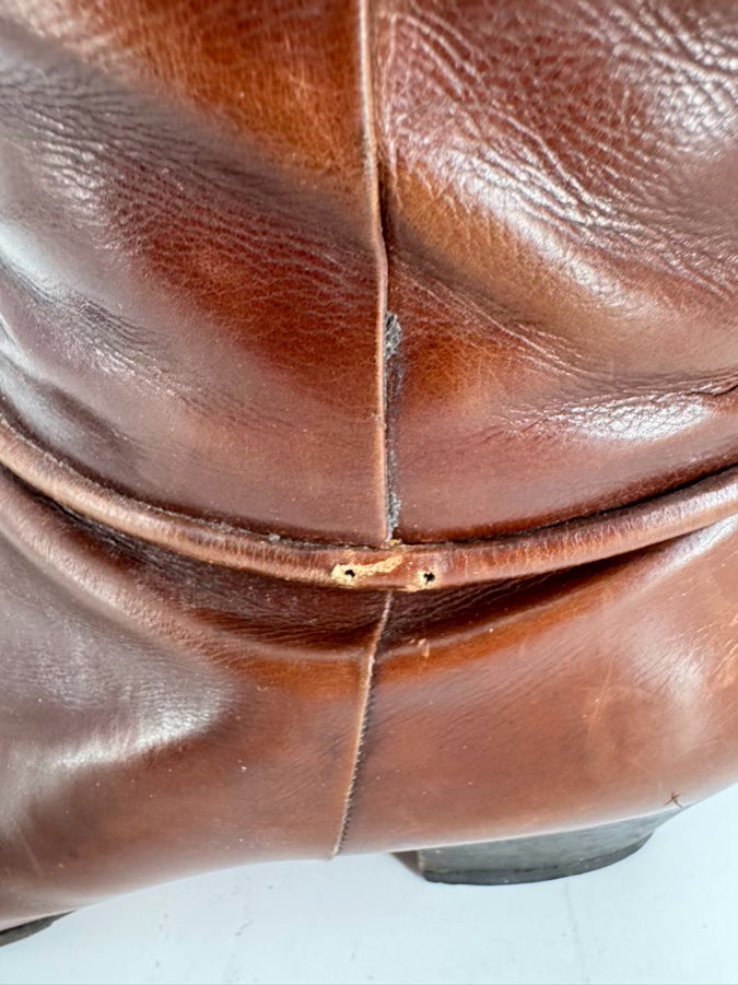 SALVATORE FERRAGAMO Size 9 Chestnut Leather Boots