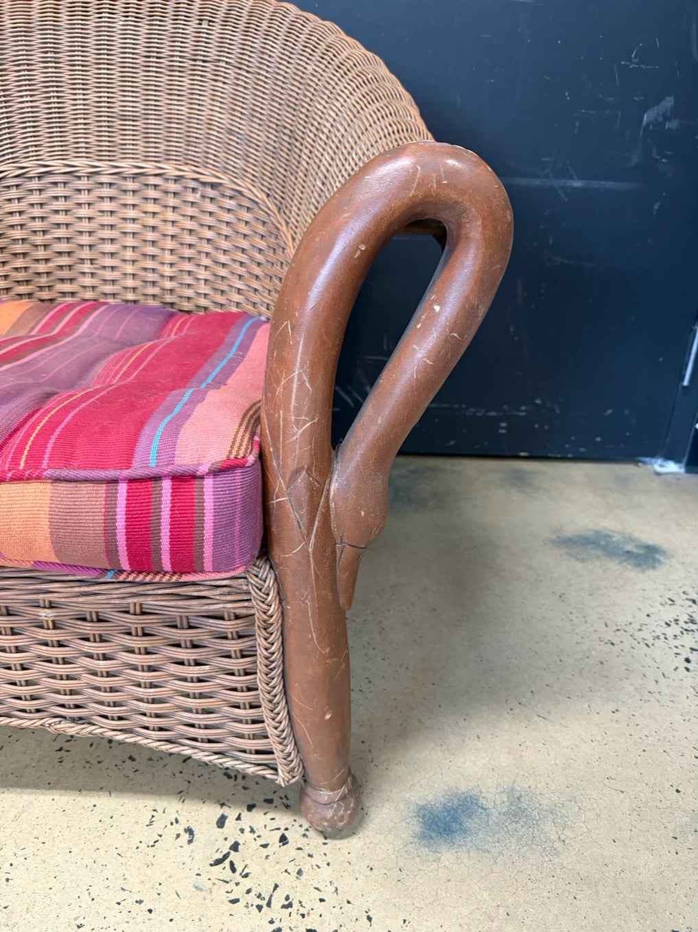 VINTAGE Natural Wicker Outdoor Patio Set w/ Cushions