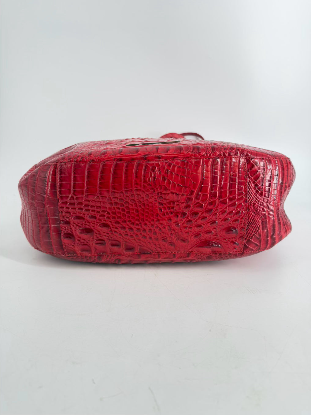 BRAHMIN Marianna Red Crocodile Embossed Melbourne Leather Tote